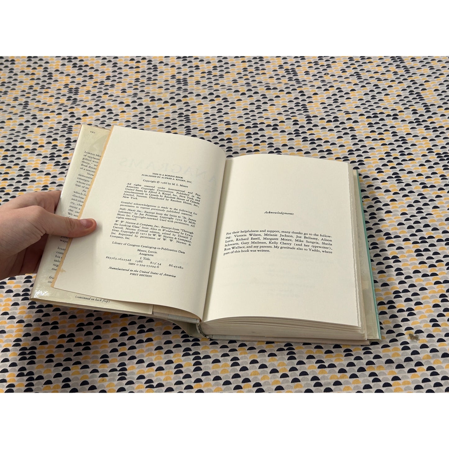 Anagrams - Lorrie Moore - Knopf - Hardcover - 1st Edition