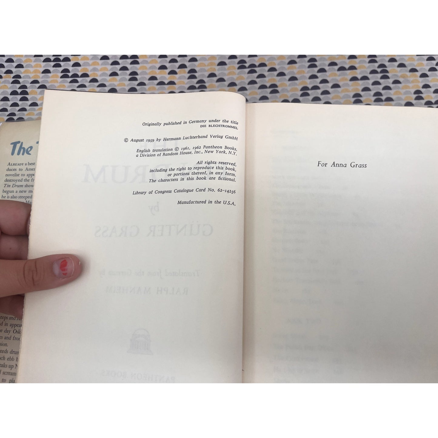 The Tin Drum - Gunter Grass - Pantheon Books - Hardcover  - 1st American Edition
