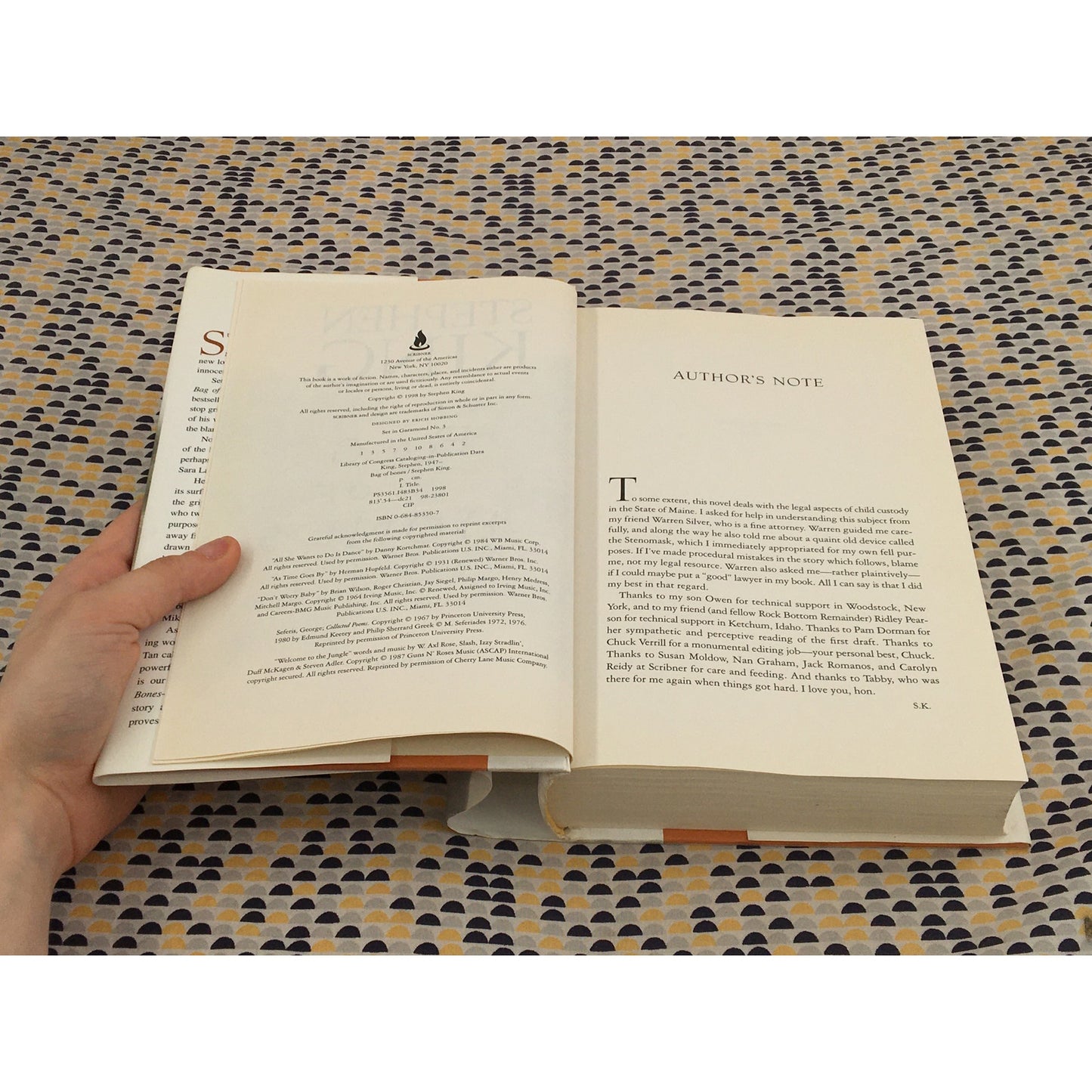 Bag of Bones - Stephen King - Scribner - Hardcover - 1st Edition, 1st Printing