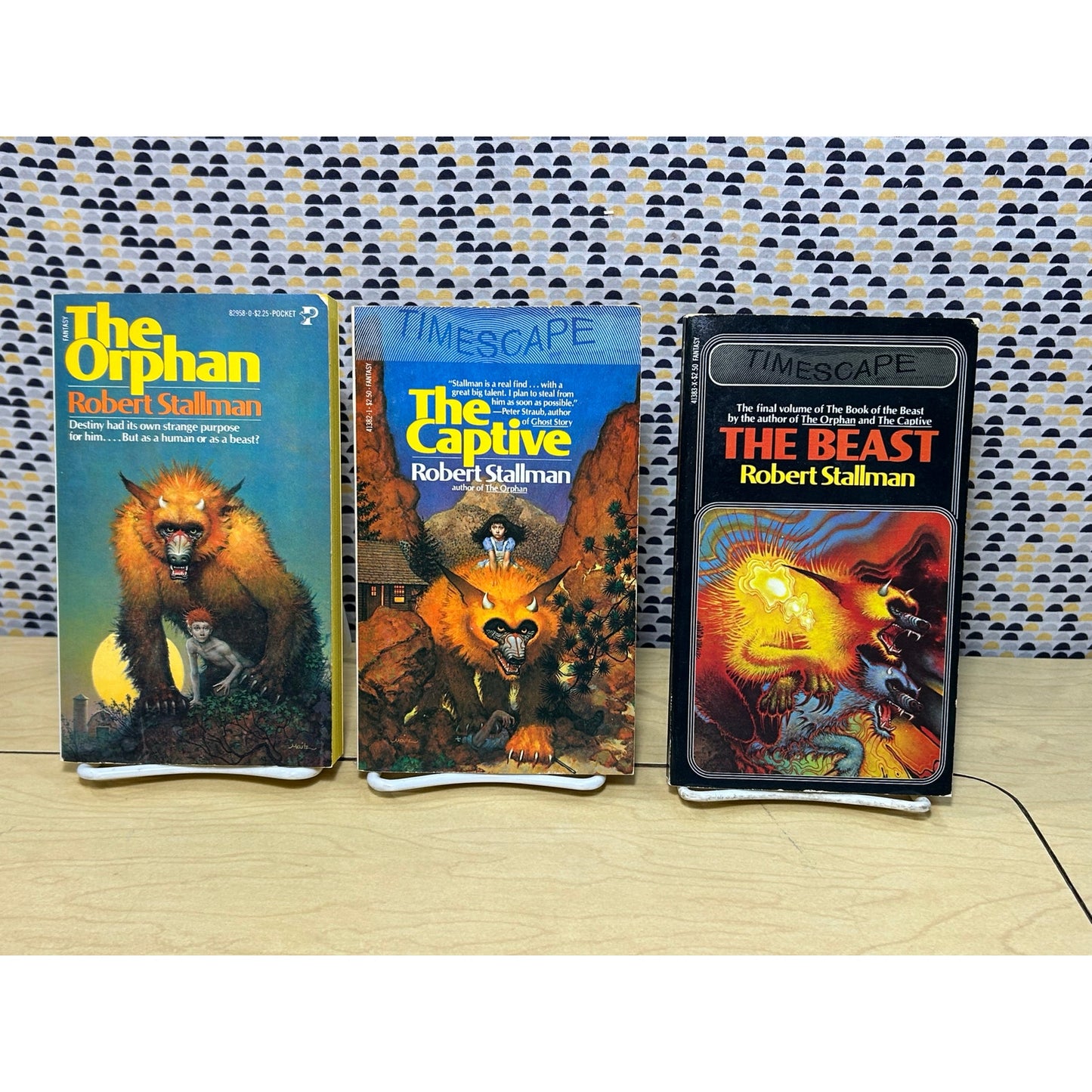 Beast Trilogy - Robert Stallman - Orphan Captive Beast - Vintage Paperbacks - Pocket Fantasy Editions