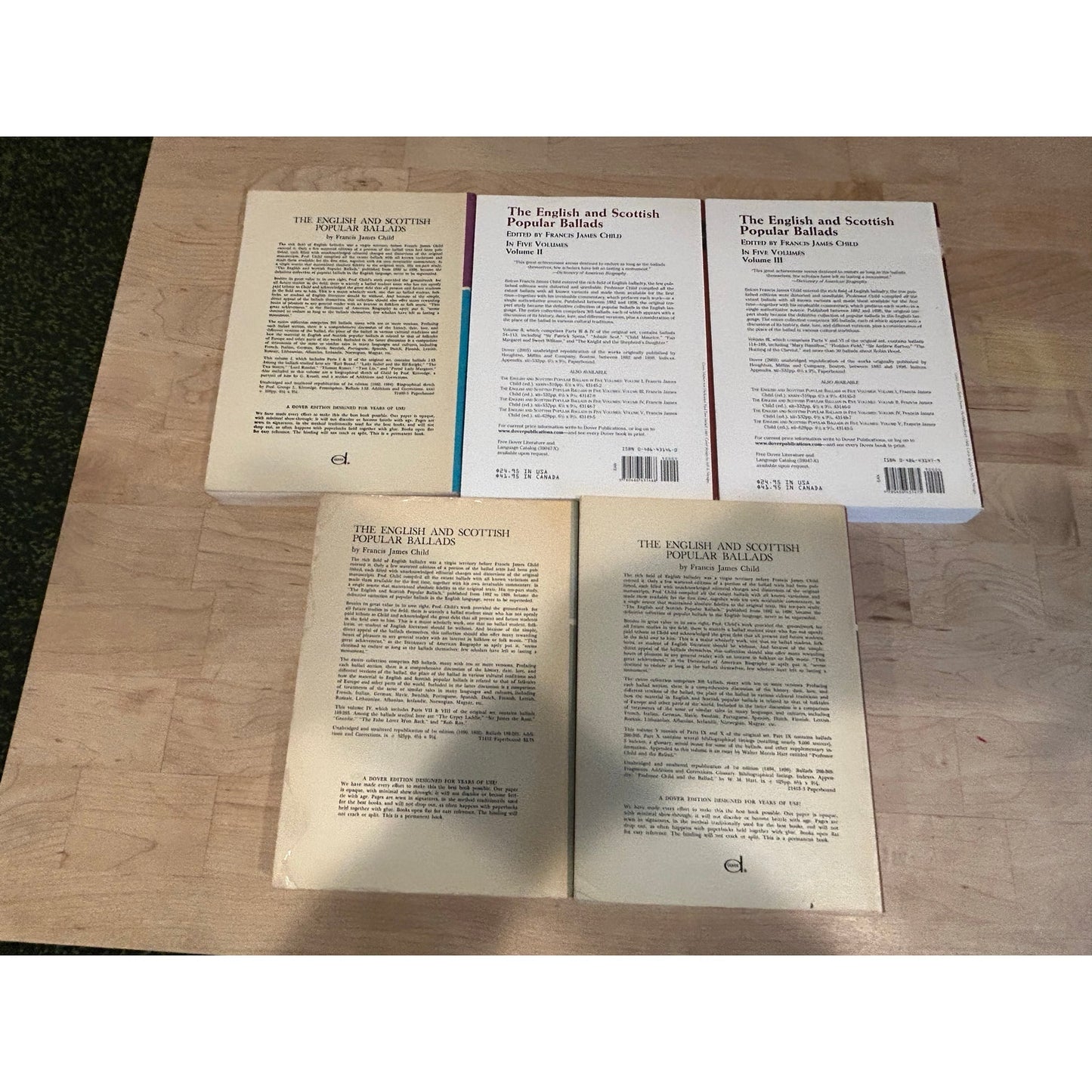 The English and Scottish Popular Ballads - 5 Volume Set - Vintage Paperbacks