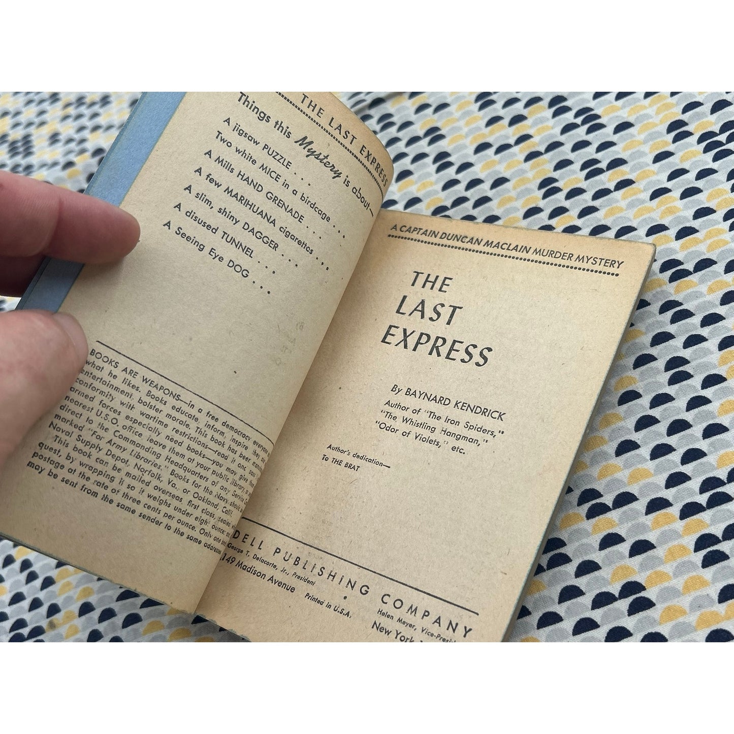 The Last Express - Baynard Kendrick - Dell Mystery 95 - Mapback - Vintage Paperbacks