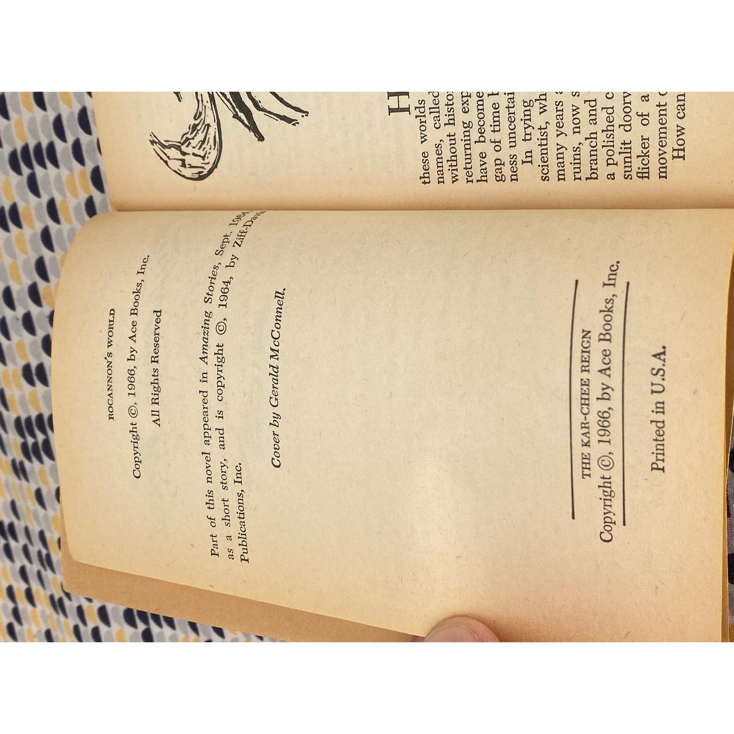 Ace Double - Rocannon's World Ursula K. Leguin - Kar-Chee Reign  Avram Davidson