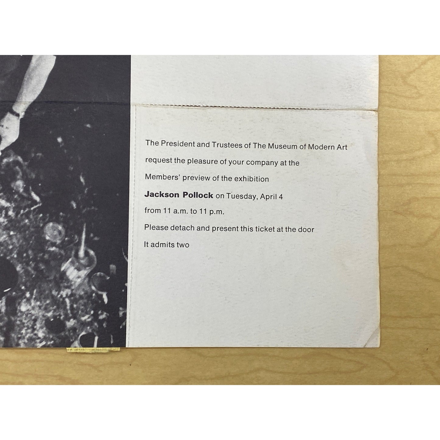 Jackson Pollack - Museum of Modern Art Book 1967 Exhibition Tickets and Invite