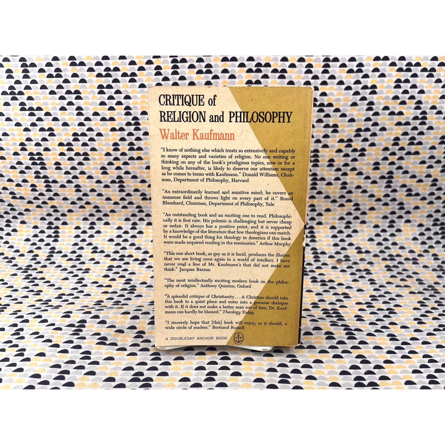 Critique of Religion and Philosophy - Walter Kaufmann - Doubleday Anchor Book - Paperback