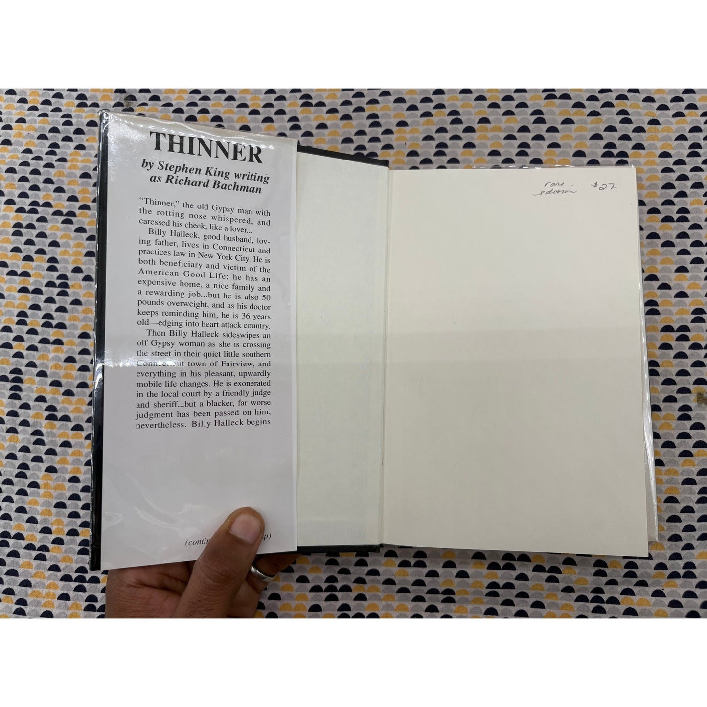 Thinner - Stephen King - Richard Bachman - Signet - Hardcover