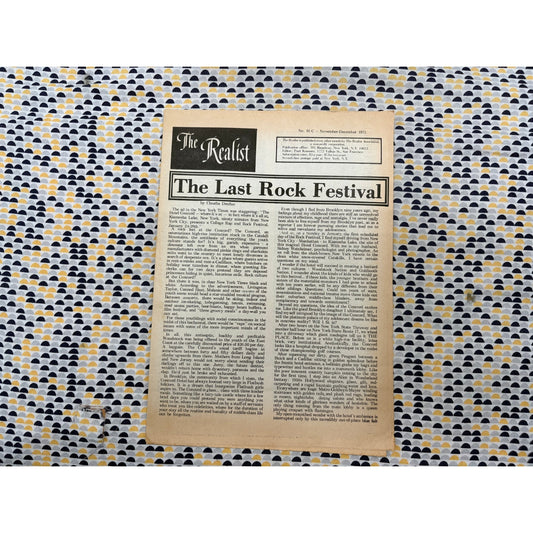 The Realist Magazine - Counterculture Newspaper - November 1971 - No. 91C