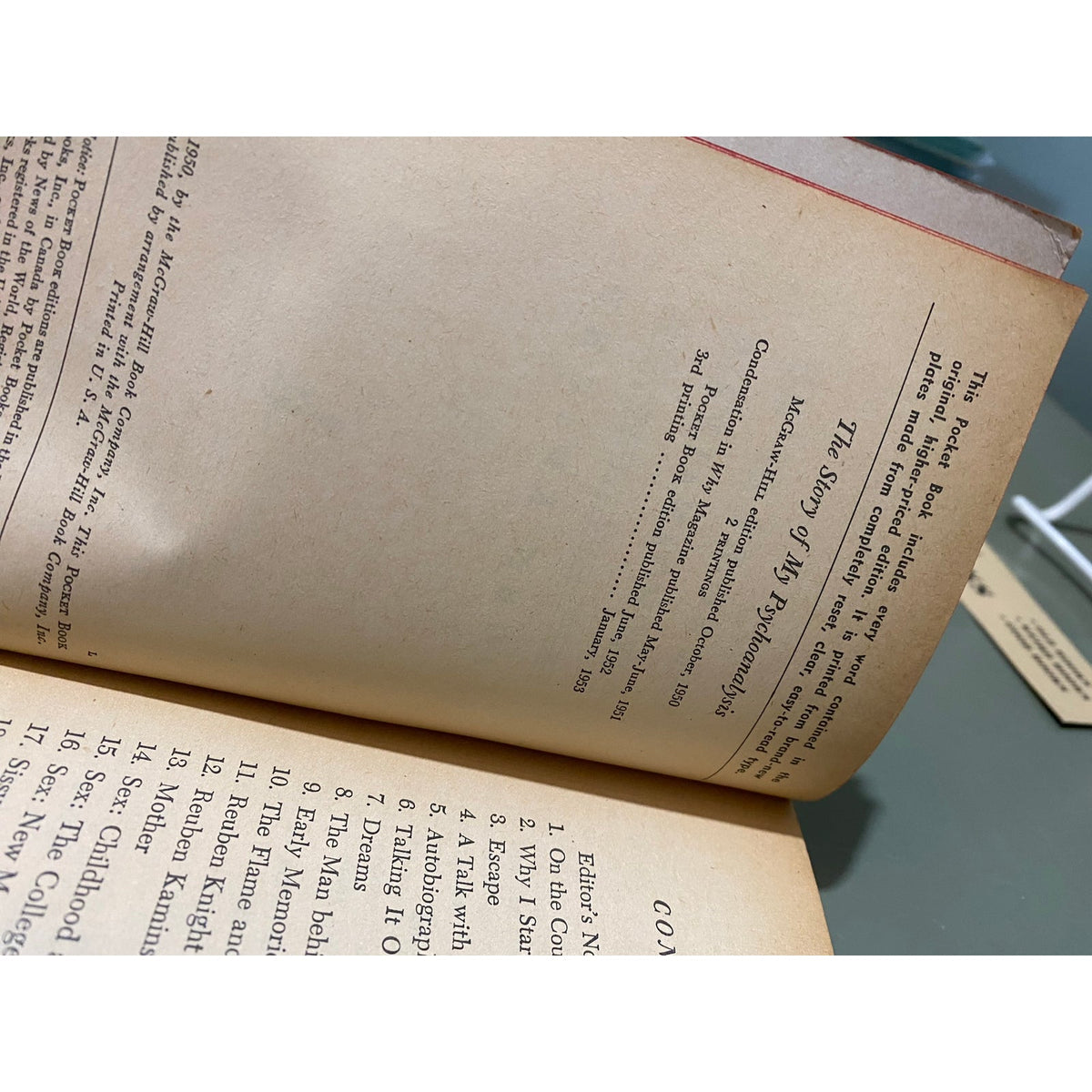 The Story of My Psychoanalysis - John Knight - Pocket 866 - Vintage Paperbacks
