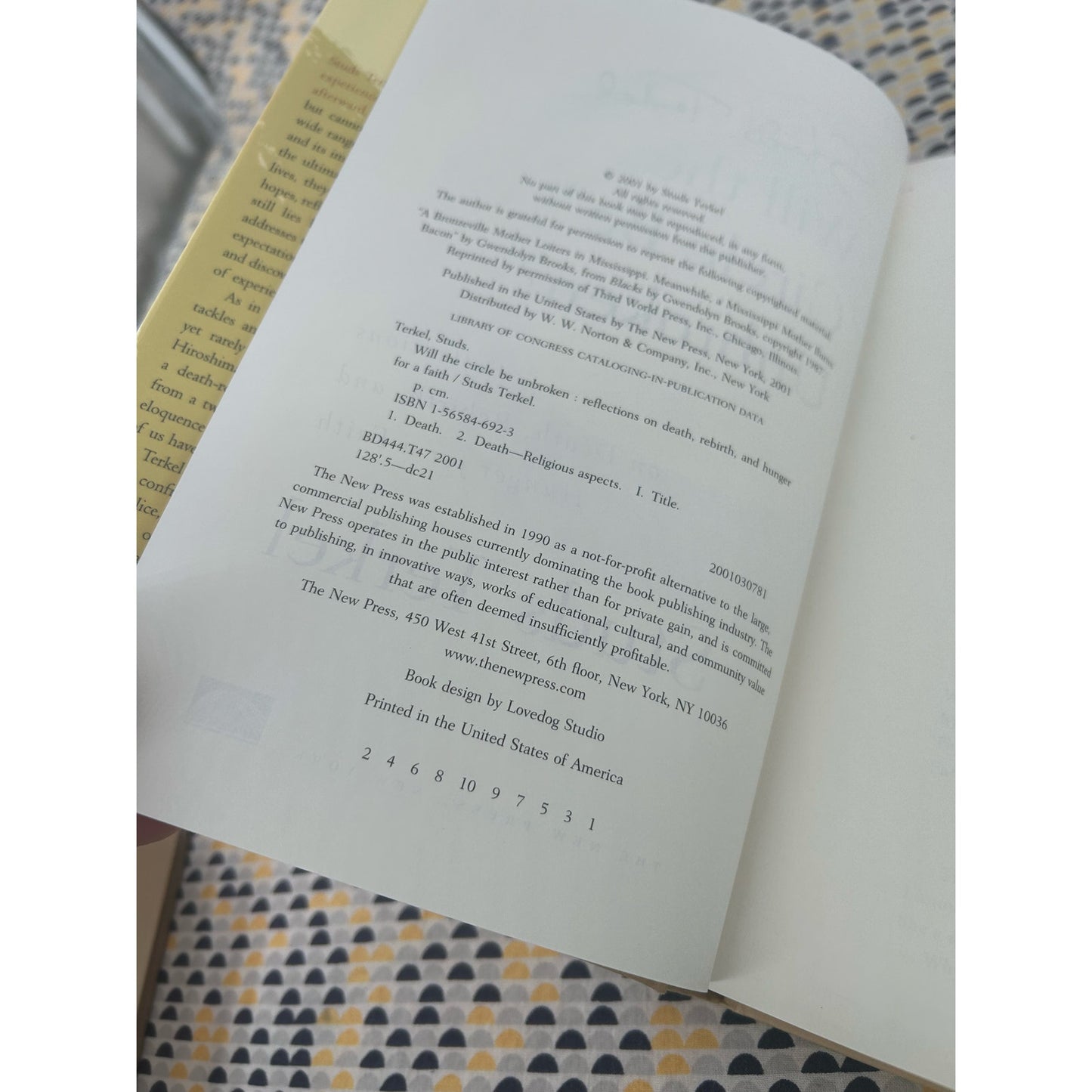 SIGNED - Will the Circle Be Unbroken? - Studs Terkel - Hardcover 1st Edition