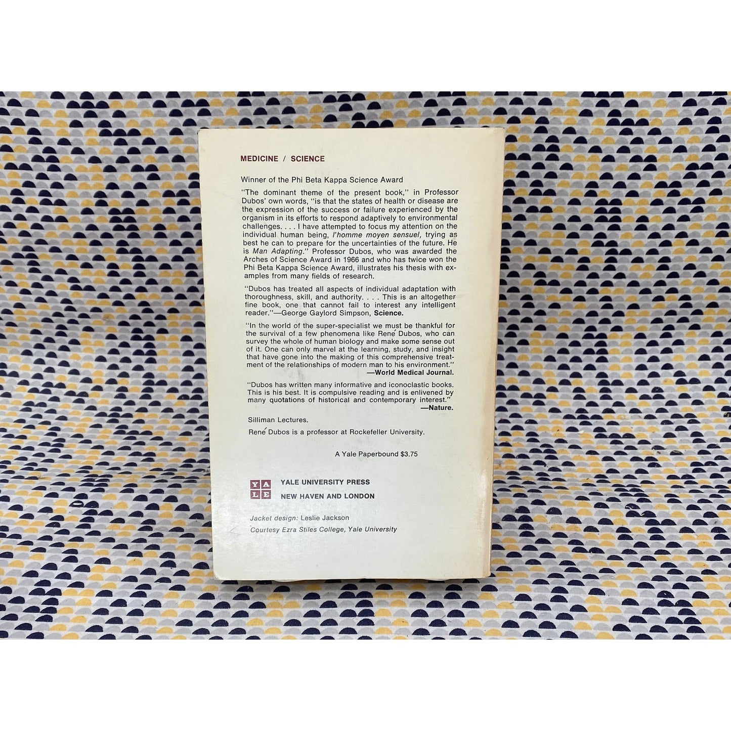 Man Adapting - René Dubos - Vintage Paperback Book - Yale University Edition