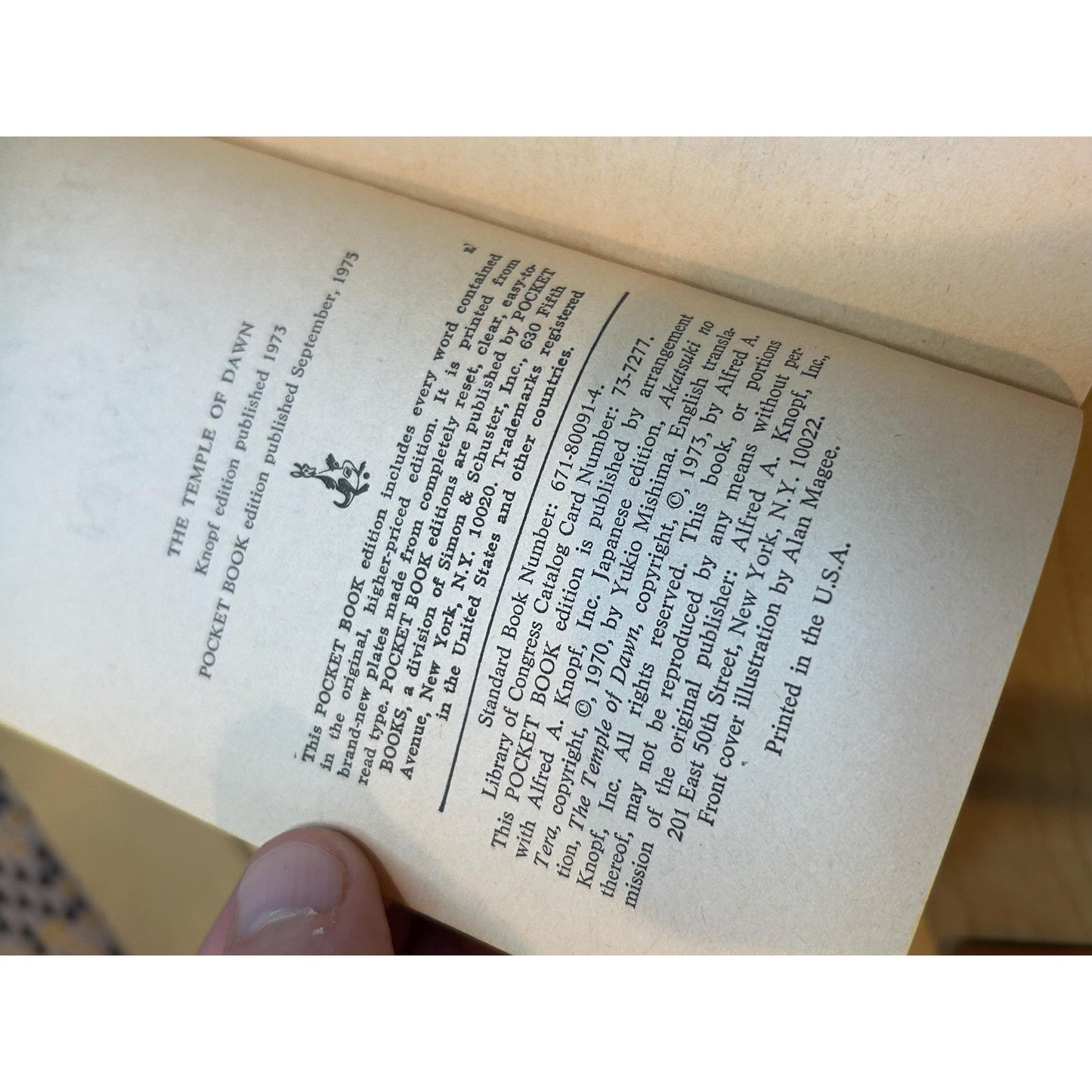 The Temple Of Dawn - Yukio Mishima - Vintage Paperback - Pocket Books Edition