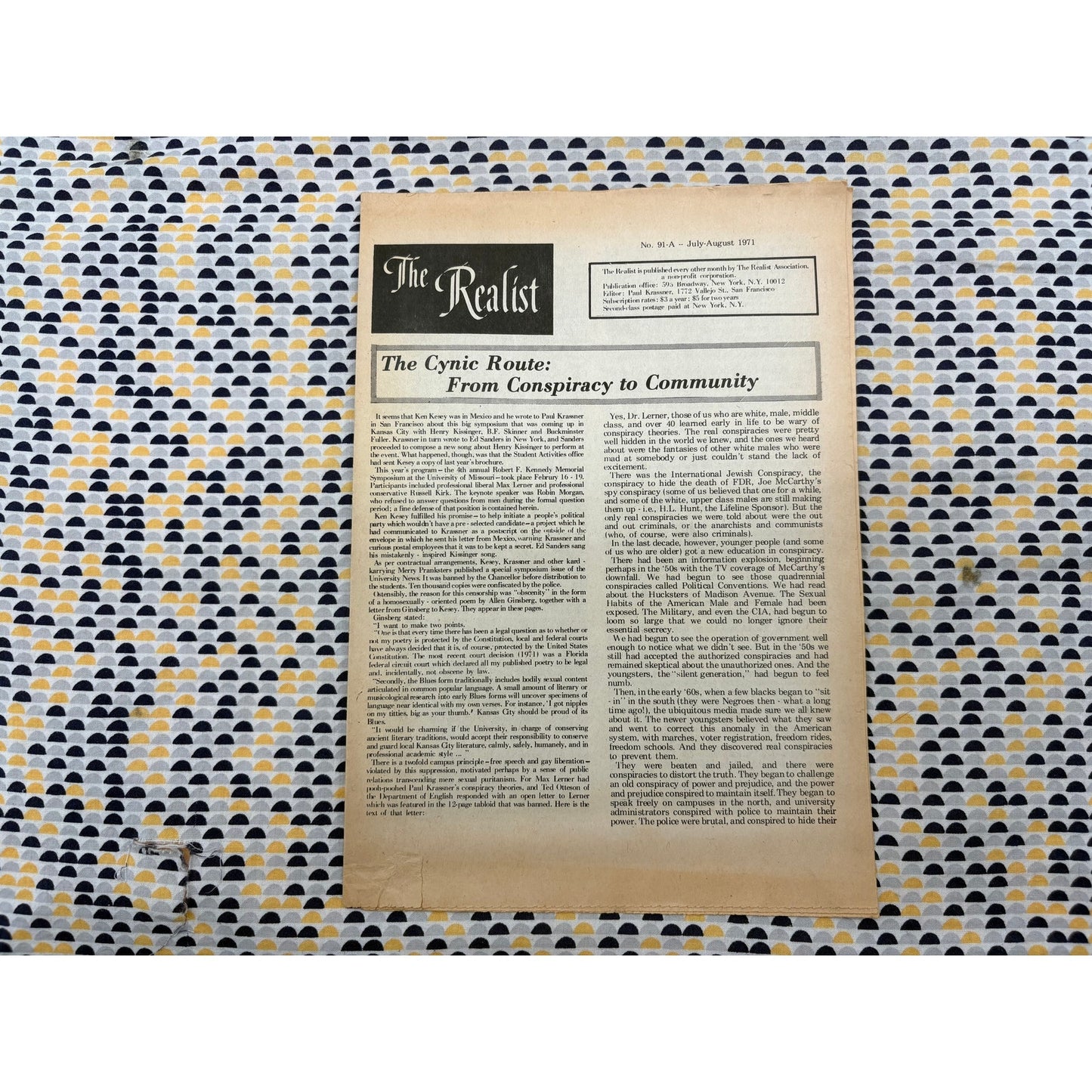 The Realist Magazine - Counterculture Newspaper - July 1971 - No. 91