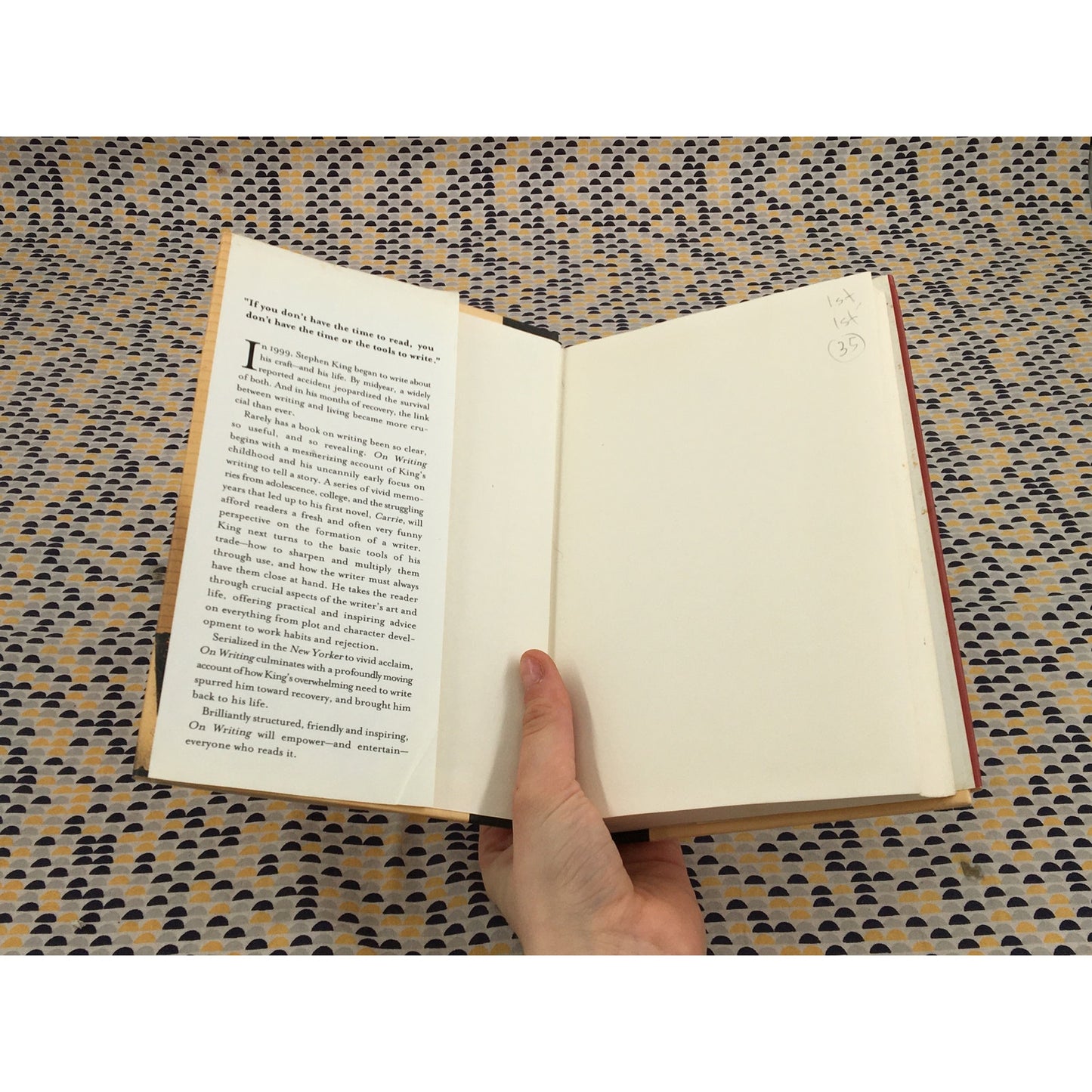 On Writing - Stephen King - Scribner - Hardcover - 1st Edition, 1st Printing