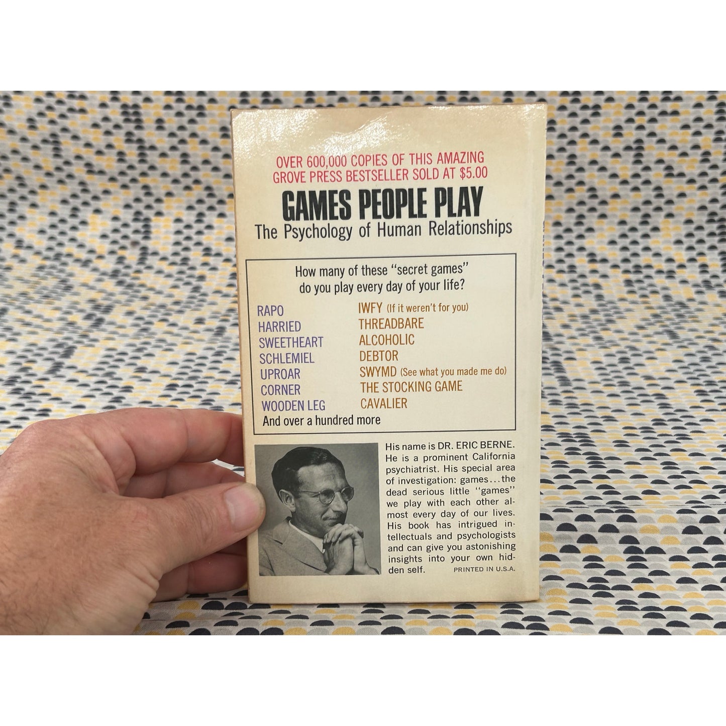 Games People Play - Eric Berne - Vintage Paperback Book - Grove Press Edition