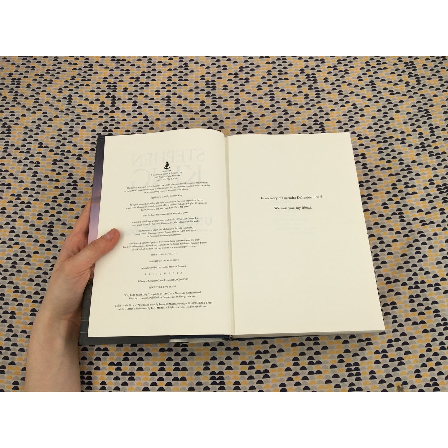 Under the Dome - Stephen King - Scribner - Hardcover - 1st Edition, 1st Printing