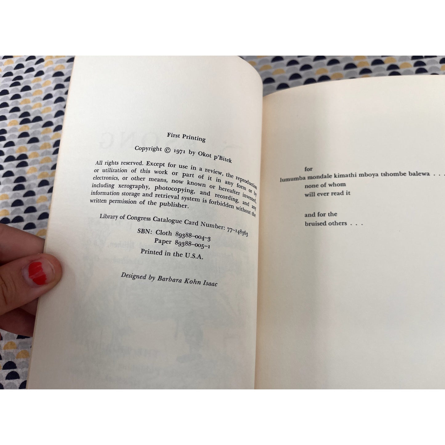 Song of a Prisoner - Okot p'Bitek - Bitek - The Third Press - Paperback