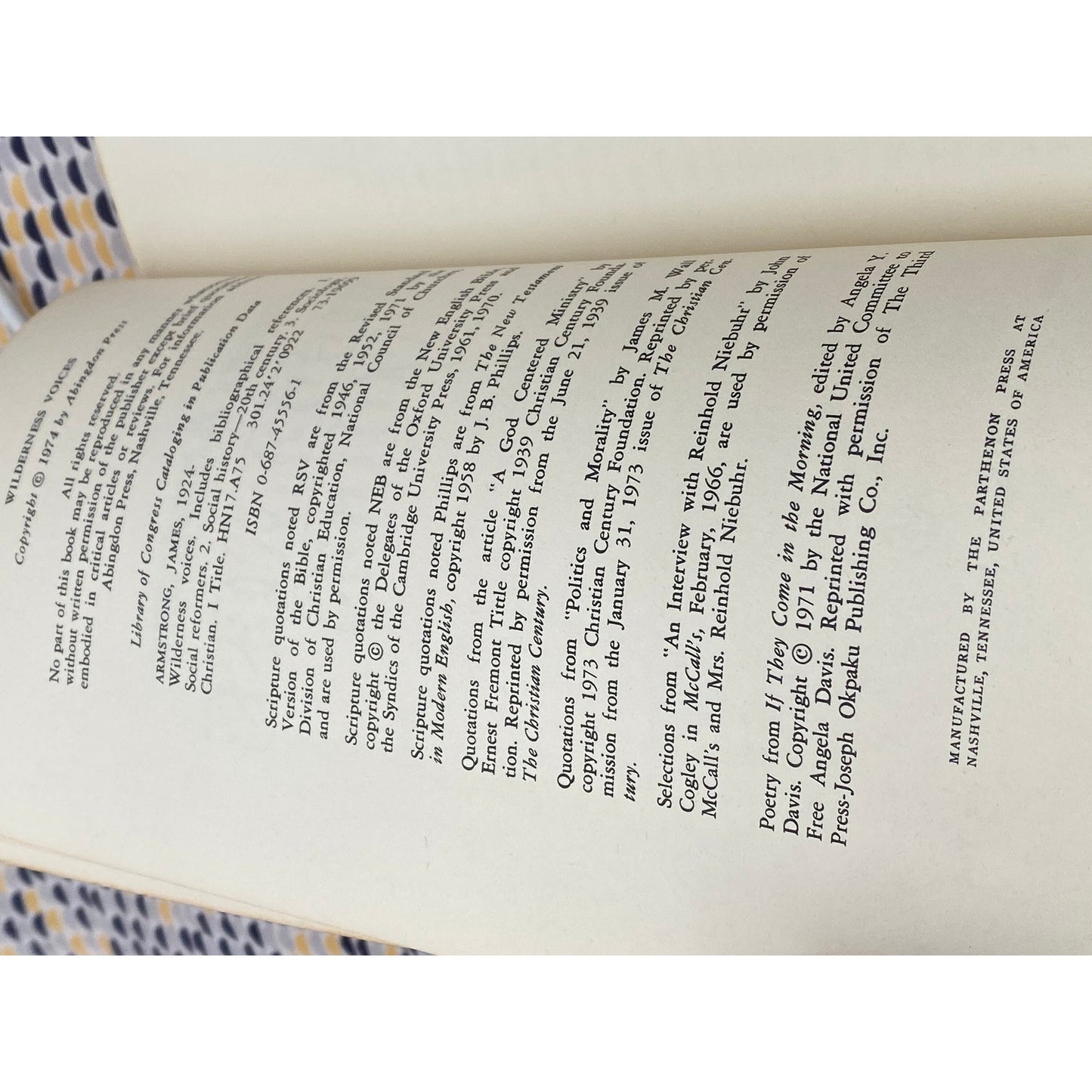 Wilderness Voices - Angela Davis, Steinbeck, McGovern, Gandhi, Camara - Vintage Paperback Book - Parthenon Press