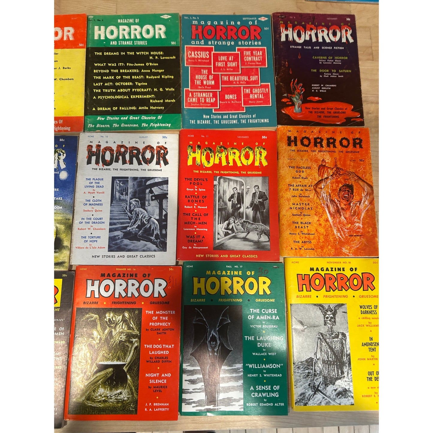 Acme Magazine of Horror - Weird Terror - Famous Science Fiction - Bizarre Fantasy - Complete Sets