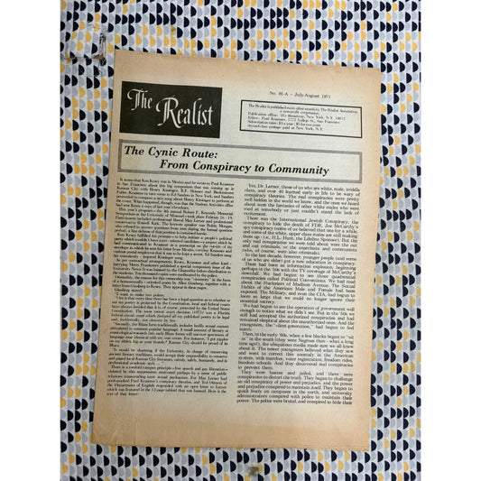 The Realist Magazine - Counterculture Newspaper - July 1971 - No. 91