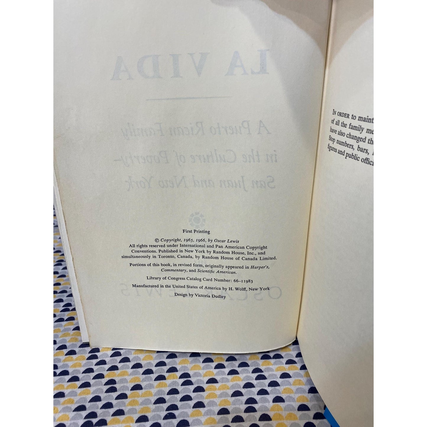 La Vida - Oscar Lewis - Panther Modern Society - Hardcover- Random House 1st Edition