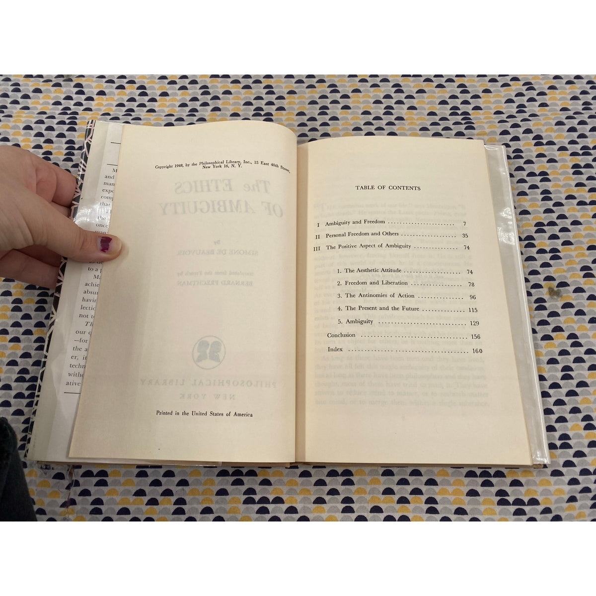The Ethics Of Ambiguity - Simone de Beauvoir - Hardcover 1st - 1948 Philosophical Library