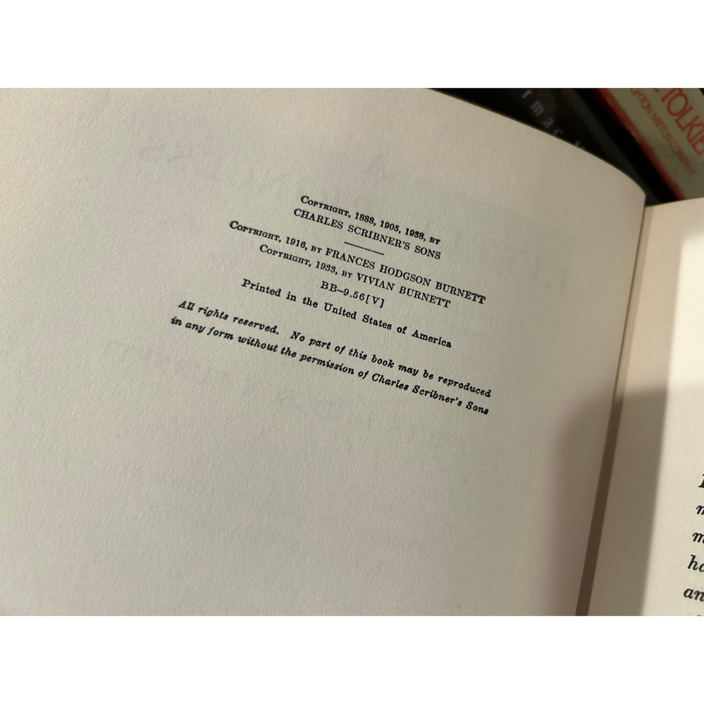 A Little Princess - Frances Hodgson Burnett - Vintage Hardcover - 1938 Scribner Edition