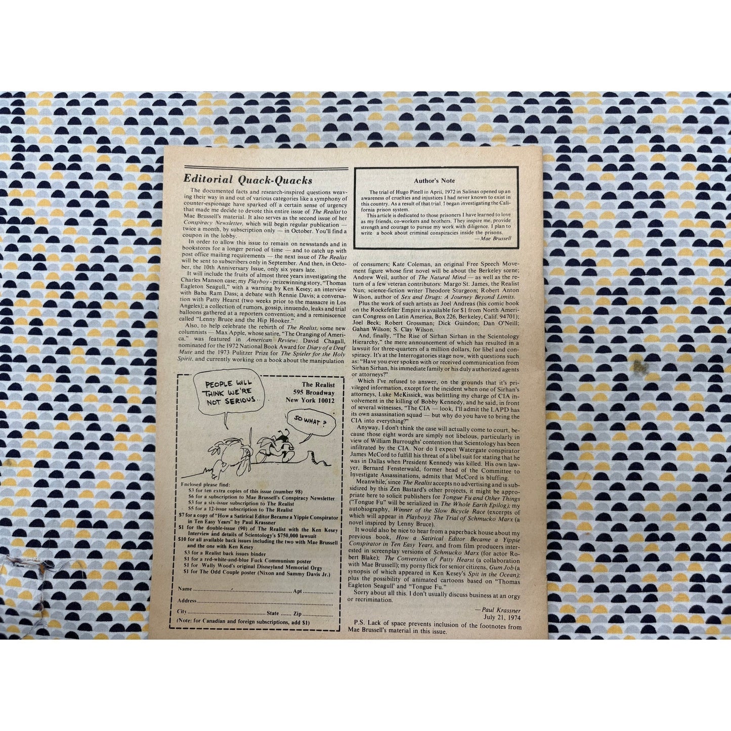 The Realist Magazine - Counterculture Newspaper - February 1974 - No. 98 -