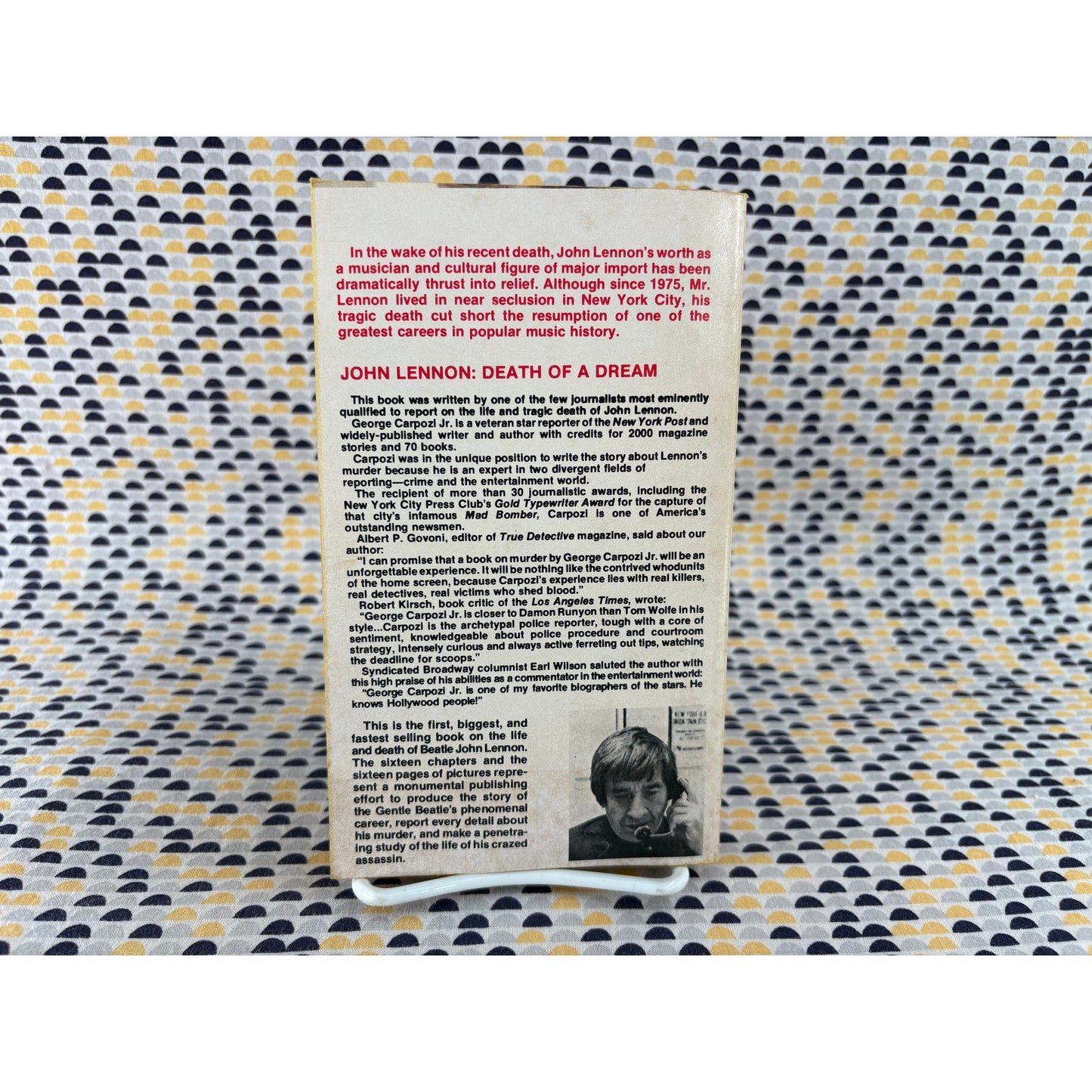 John Lennon - Death of a Dream - George Carpozi Jr - Vintage Paperback Book - Manor Books