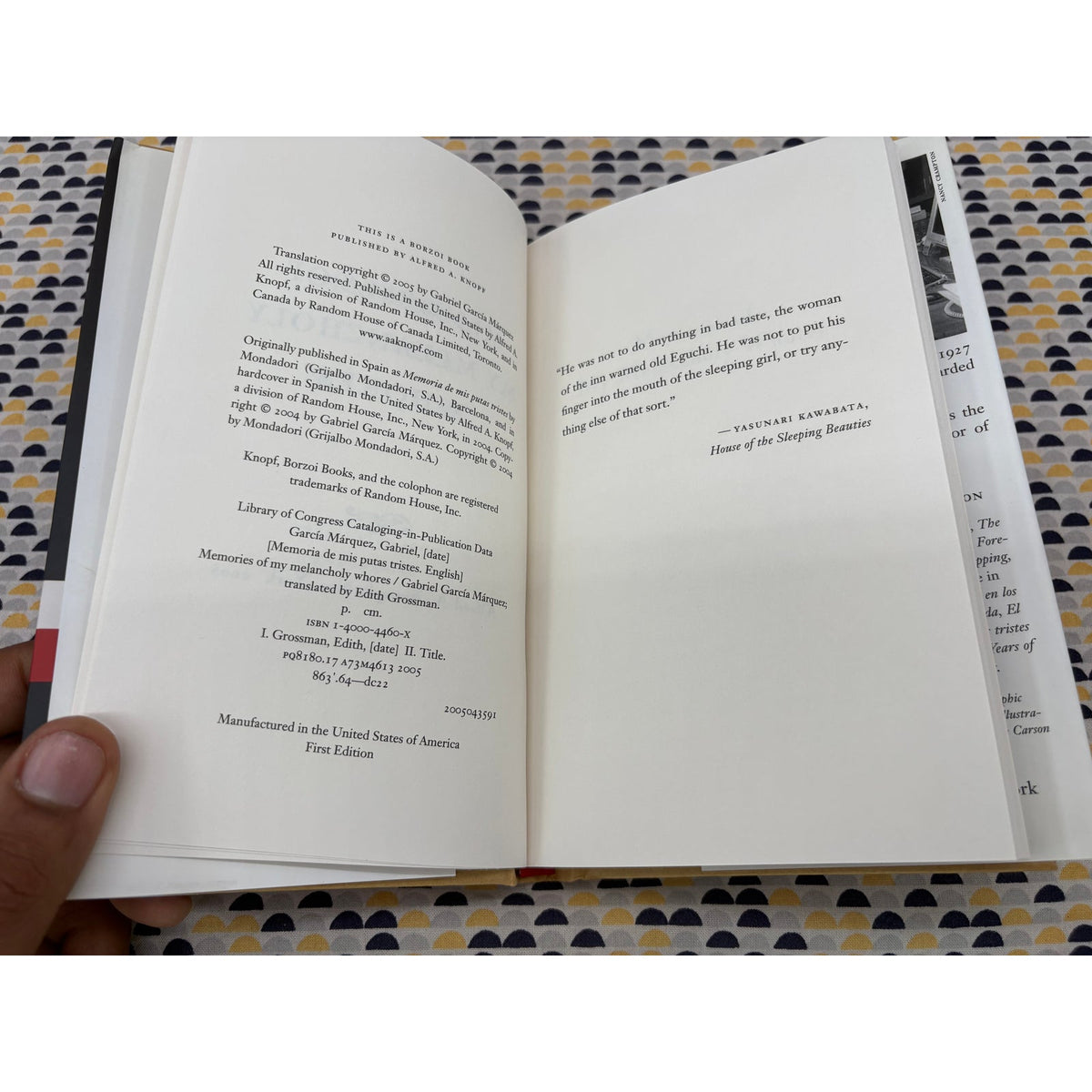 Memories Of My Melancholy Whores - Gabriel Garcia Marquez - Knopf - Hardcover - 1st Ed