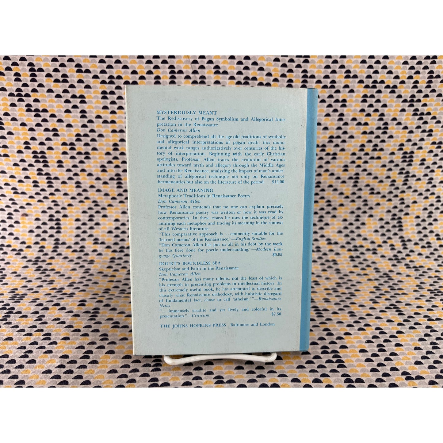 The Harmonious Vision - Studies in Milton's Poetry - Don Cameron Allen - Johns Hopkins - Hardcover