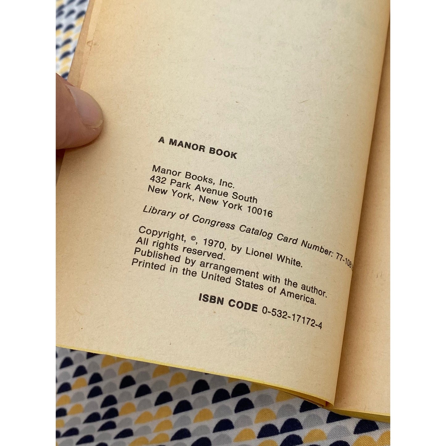 Death of a City - Lionel White - Vintage Paperback Book - Manor Books Edition