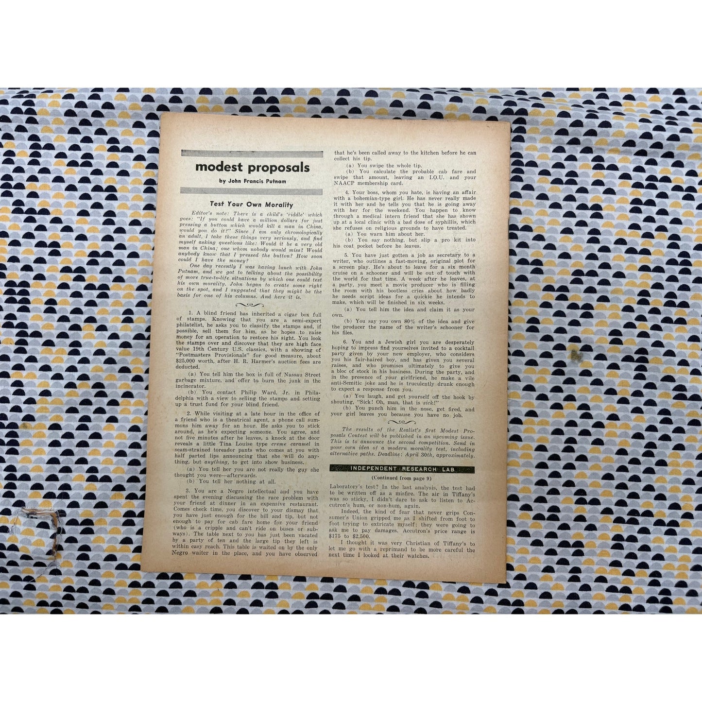 The Realist Magazine - Counterculture Newspaper - February 1961 - No 23.