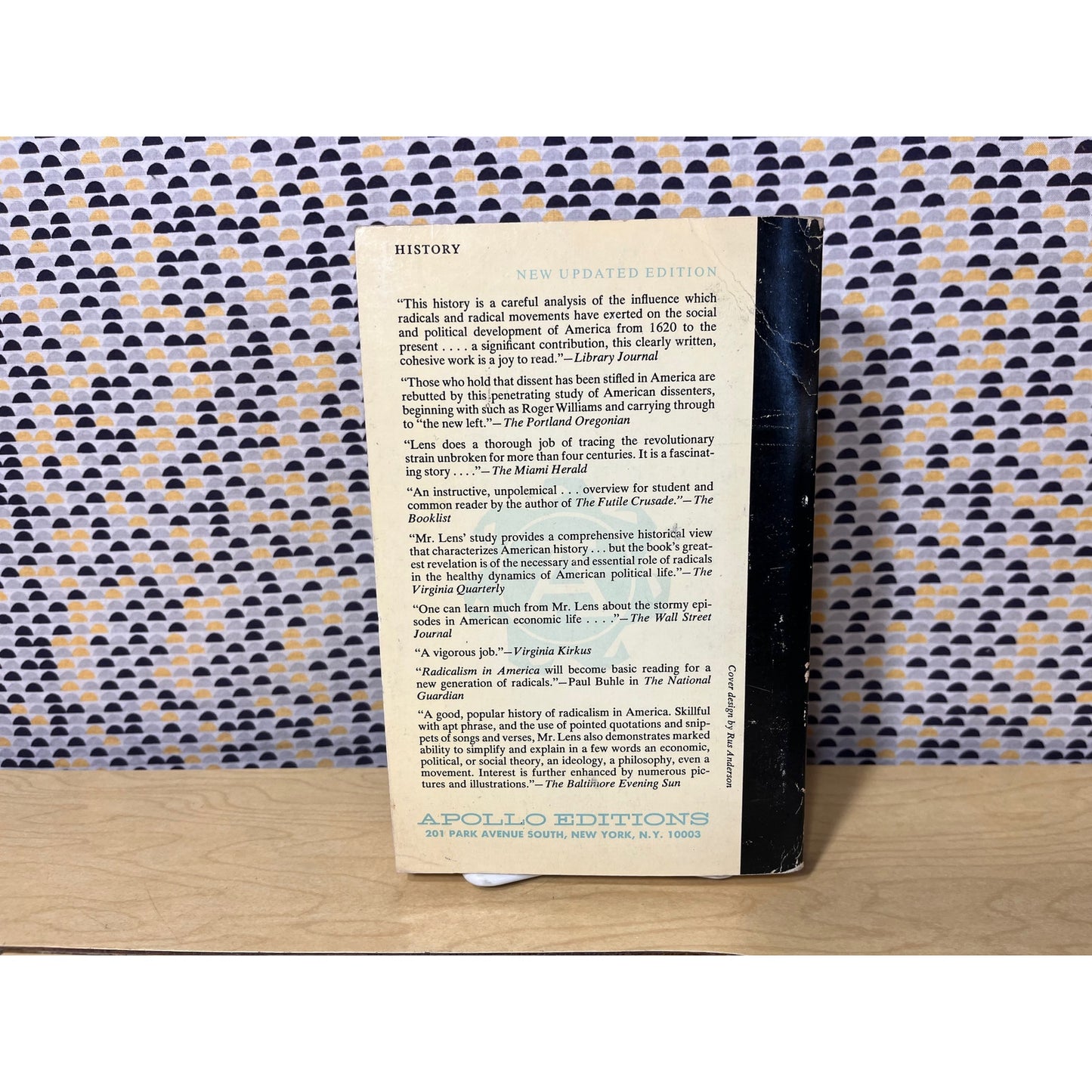 Radicalism in America - Sidney Lens-  Apollo Editions - Paperback