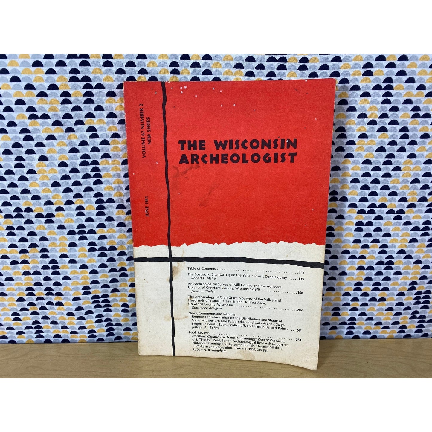 The Wisconsin Archeologist - June 1981 - Volume 62 Number 2 - Vintage Paperback Book - Wisconsin Archeological Society