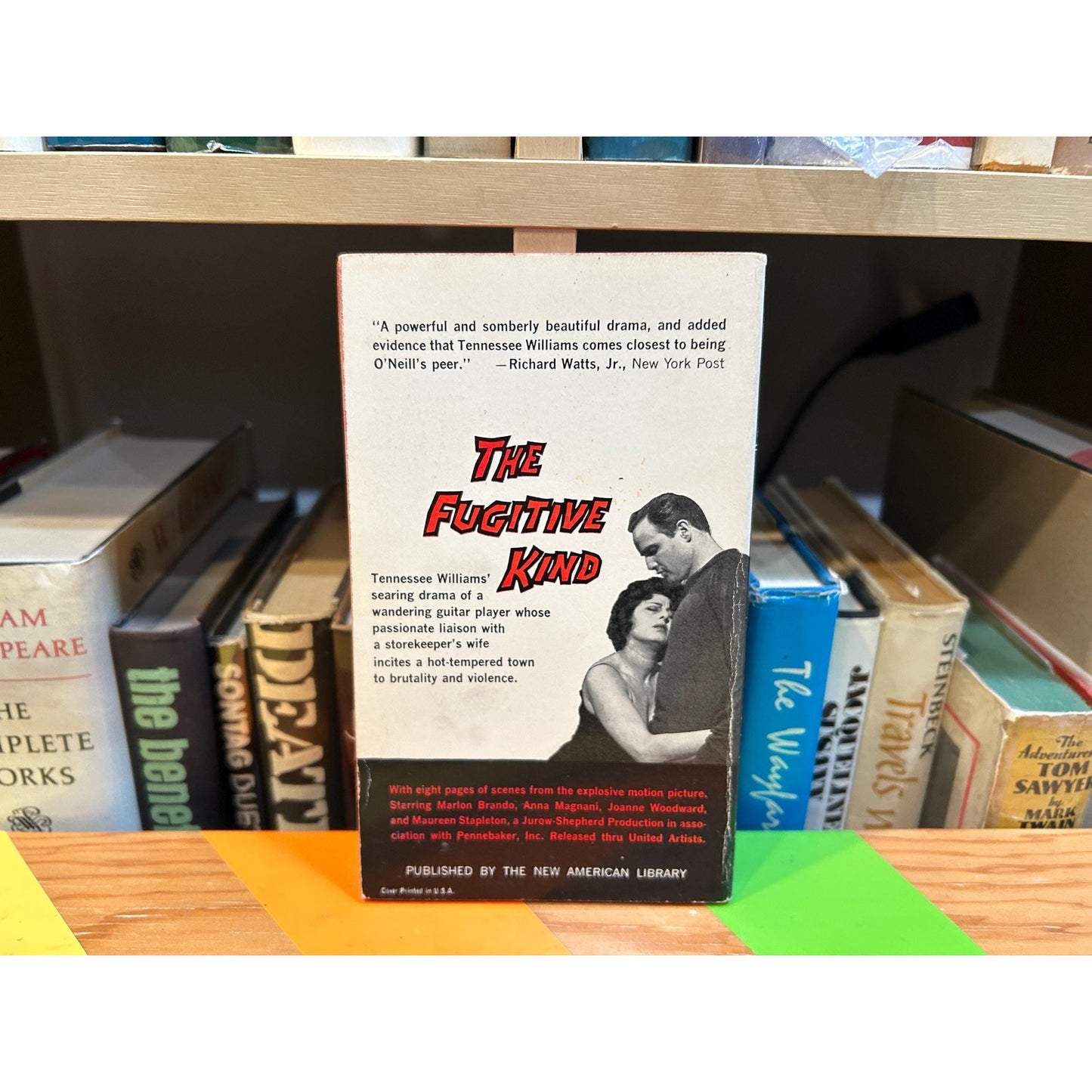 The Fugitive Kind - Tennessee Williams - Marlon Brando - Vintage Paperback Book - Movie Tie In - Signet Edition