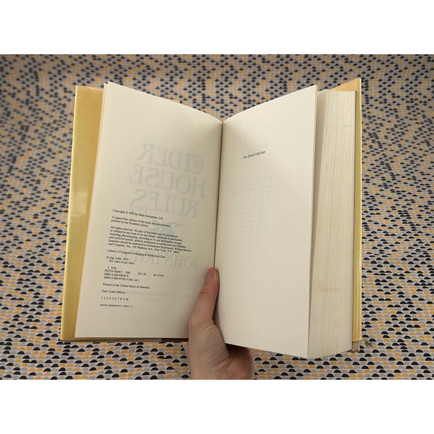 The Cider House Rules - John Irving - Morrow - Hardcover - 1st Edition