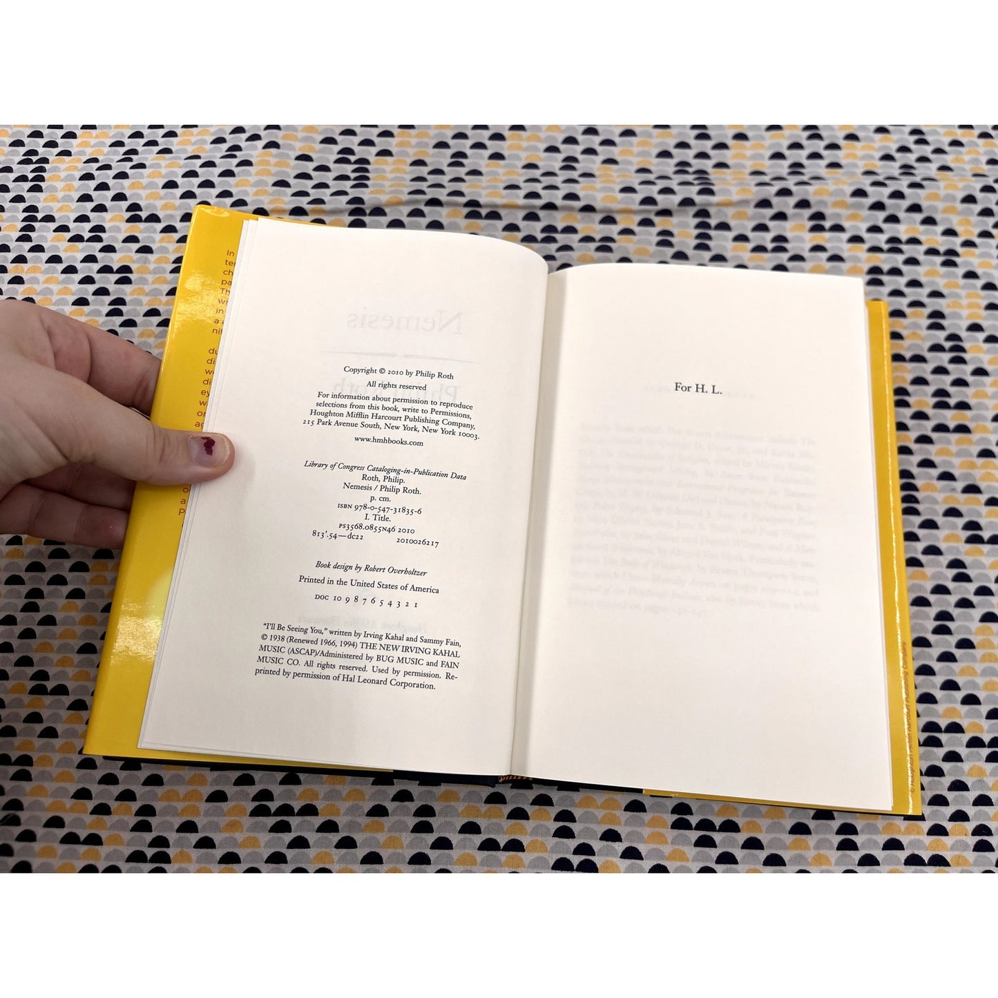 Nemesis - Philip Roth - HMH Books - Hardcover - 1st Edition 1st Printing