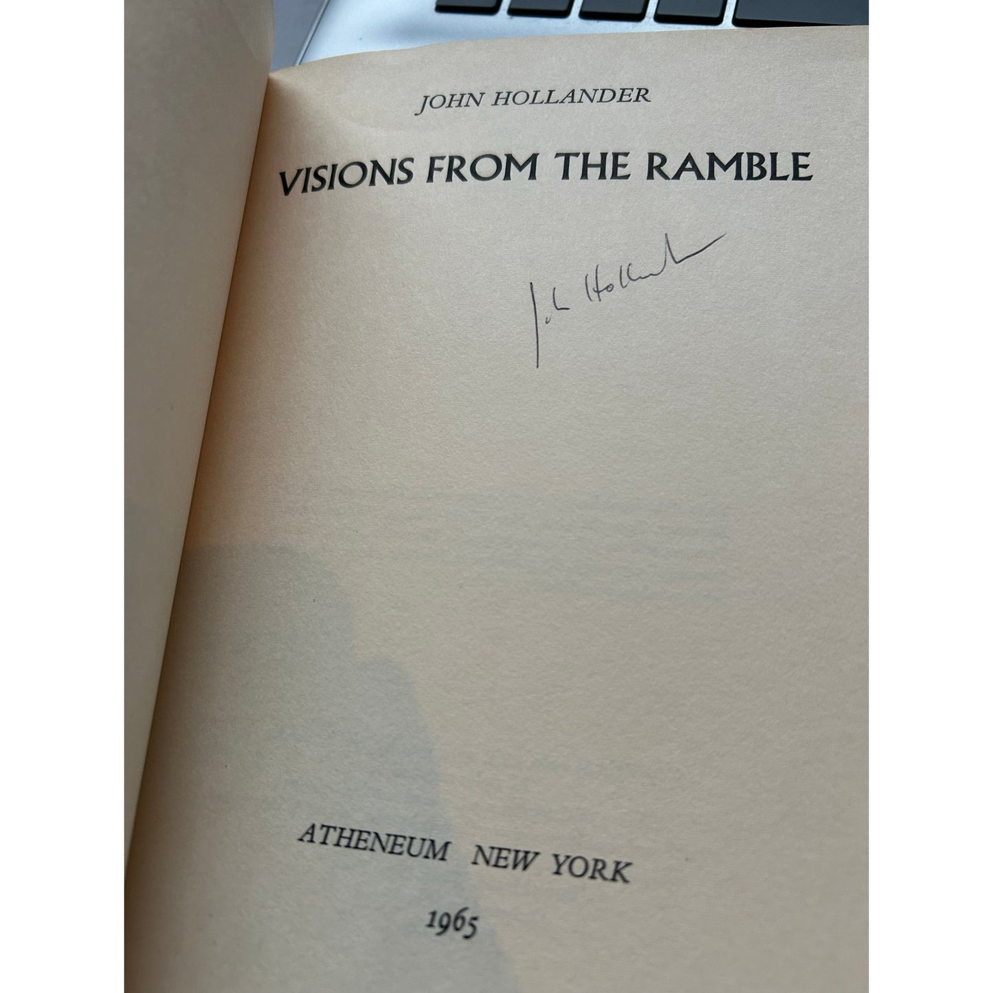 SIGNED - Visions From The Ramble - John Hollander - Atheneum - Paperback