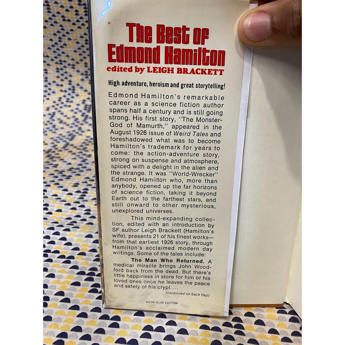 The Best of Edmond Hamilton - ed by Leigh Bracket - Hardcover - Club Edition