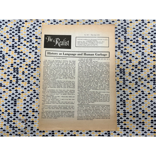 The Realist Magazine - Counterculture Newspaper- Vintage Paper