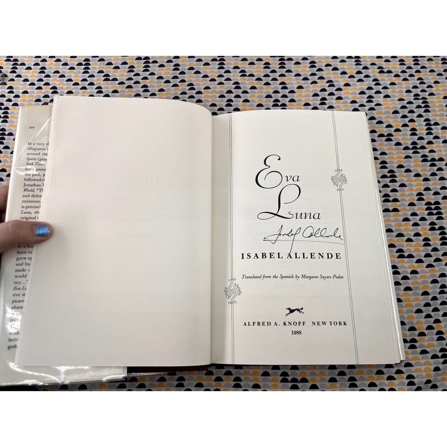 Signed 1st Edition - Eva Luna - Isabel Allende - Knopf Books - Hardcover