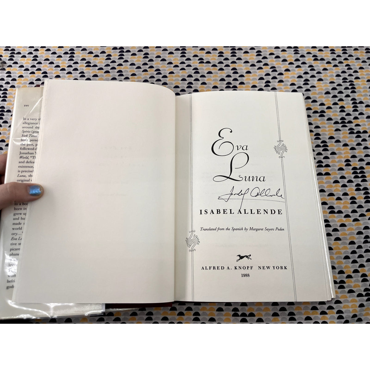 Signed 1st Edition - Eva Luna - Isabel Allende - Knopf Books - Hardcover
