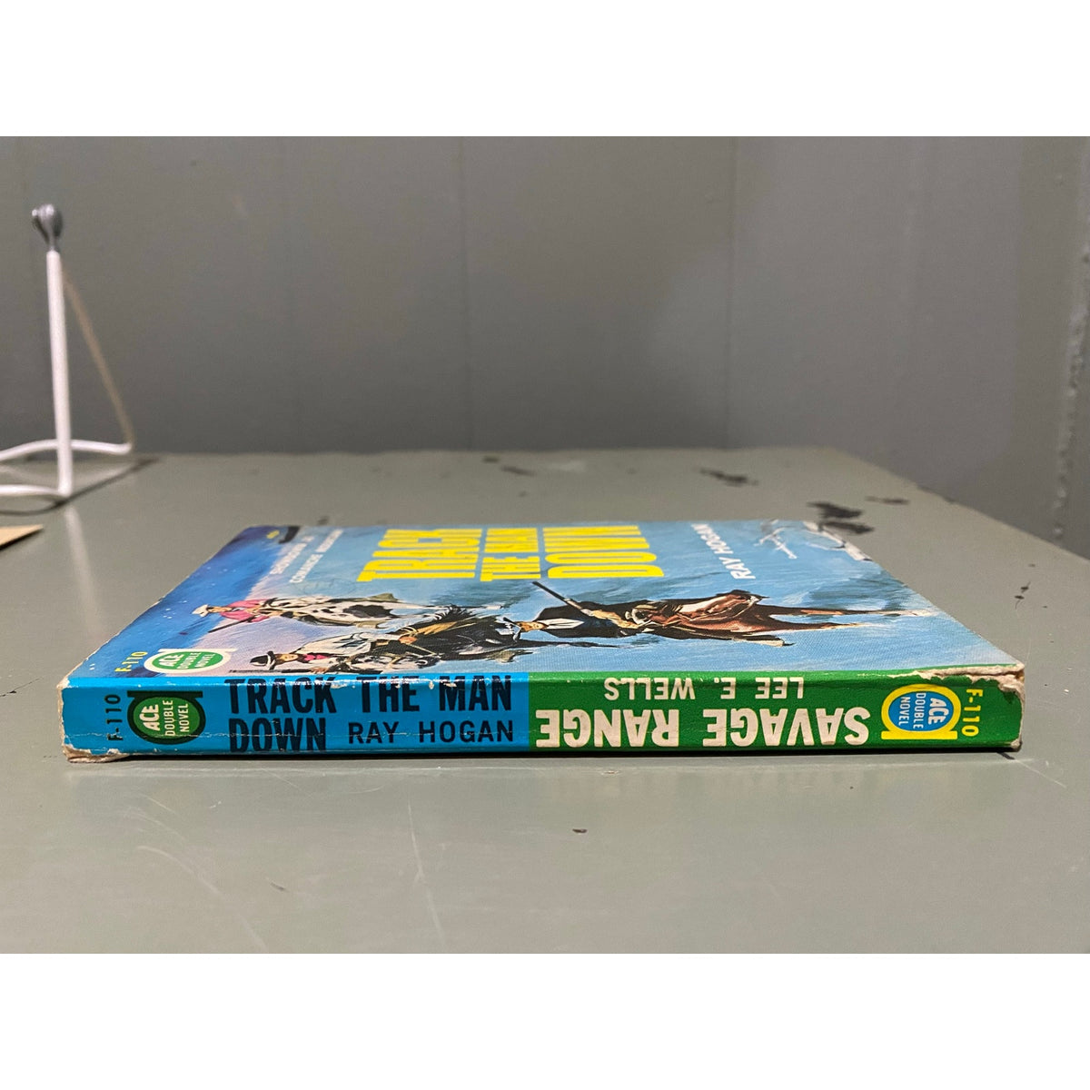 Savage Range by Lee E. Wells / Track the Man Down by Ray Hogan - Ace Double F-110 - Paperback