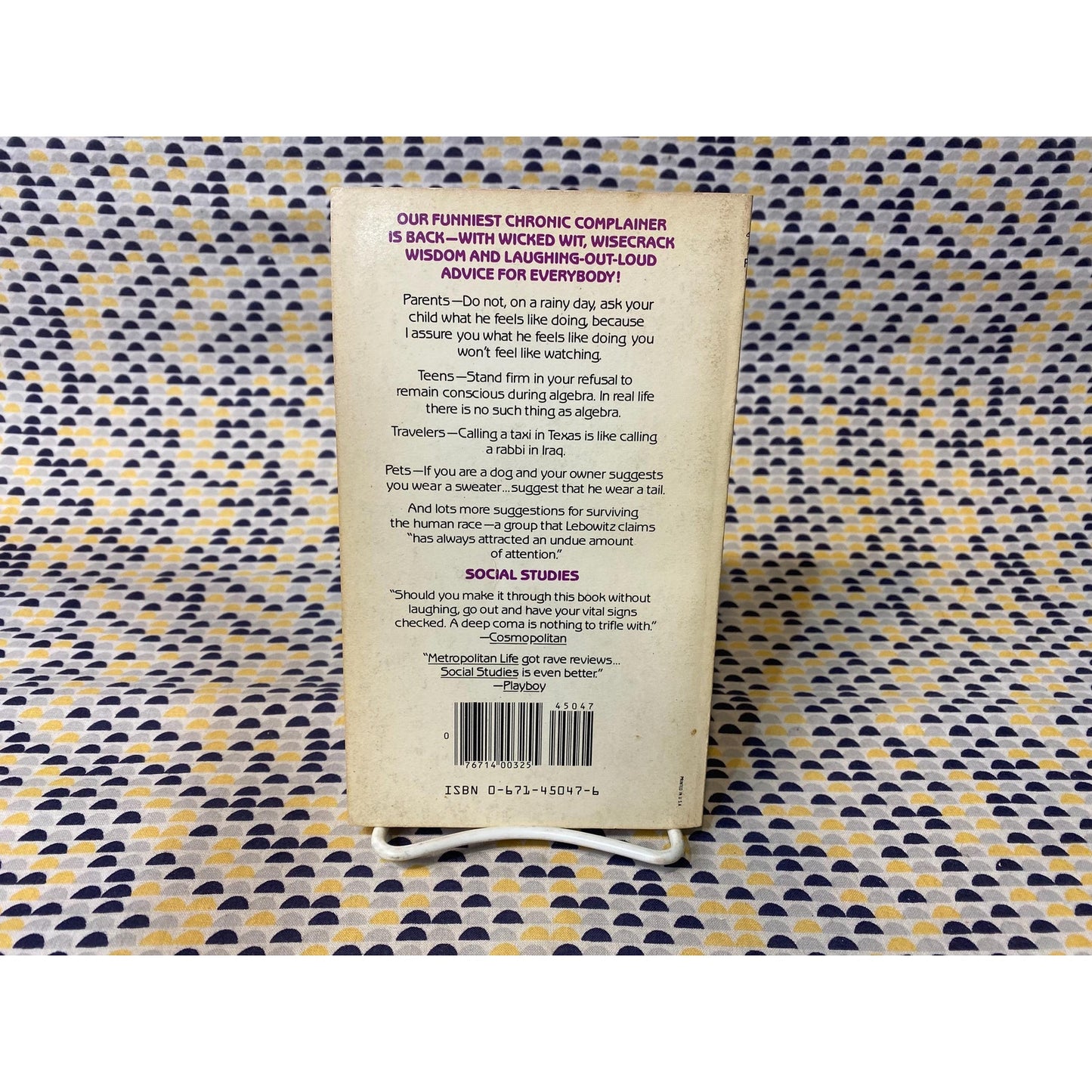 Social Studies - Fran Lebowitz - Vintage Paperback Book - Pocket Books Edition - 1st Printing