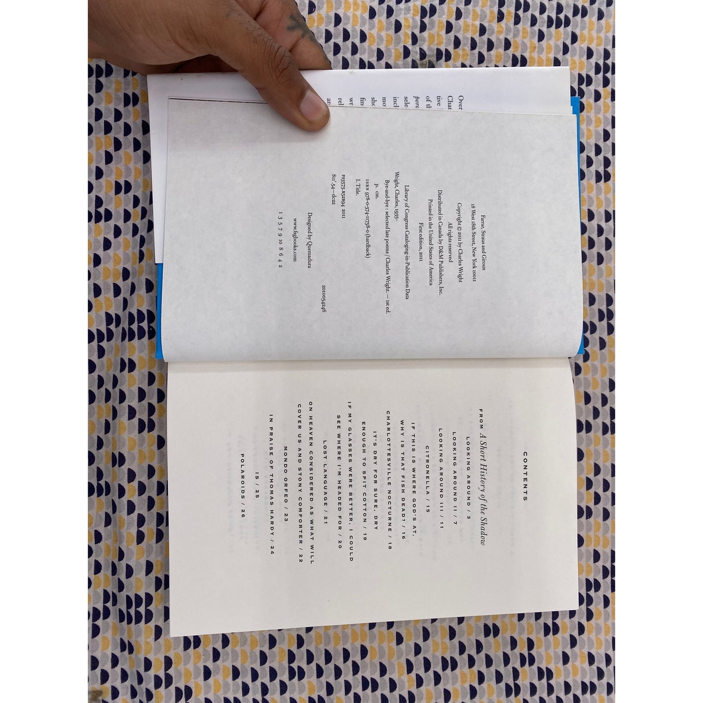 Bye And Bye - Charles Wright - FSG - Hardcover - 1st Edition 1st Printing