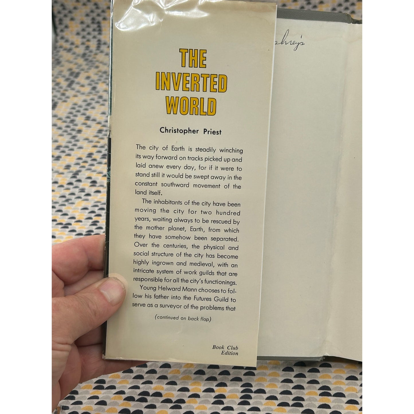 The Inverted World - Christopher Priest - Hardcover Book - Harper & Row - Club Edition