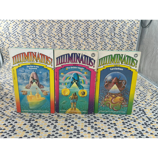 Robert Anton Wilson - The Illuminatus! Trilogy - 3 Book Set - Dell SF Editions