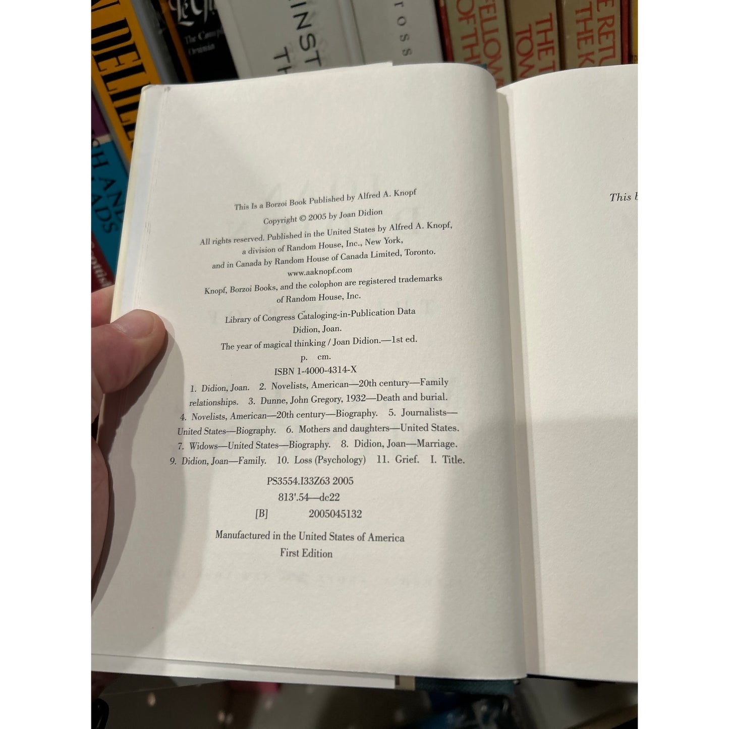Year of Magical Thinking - Joan Didion  - Hardcover Book - First Edition, First Printing - Knopf