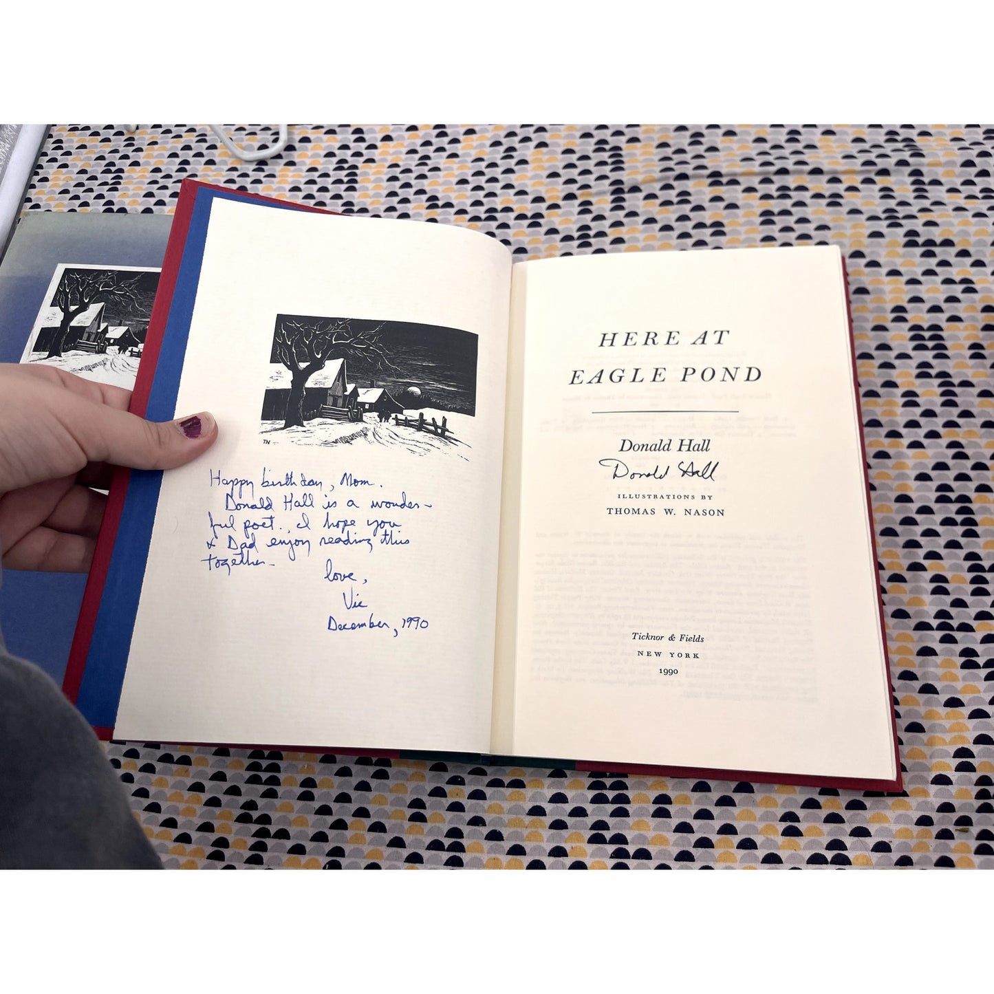 SIGNED COPY - Here At The Pond - Donald Hall - Ticknor & Fields Books - Hardcover