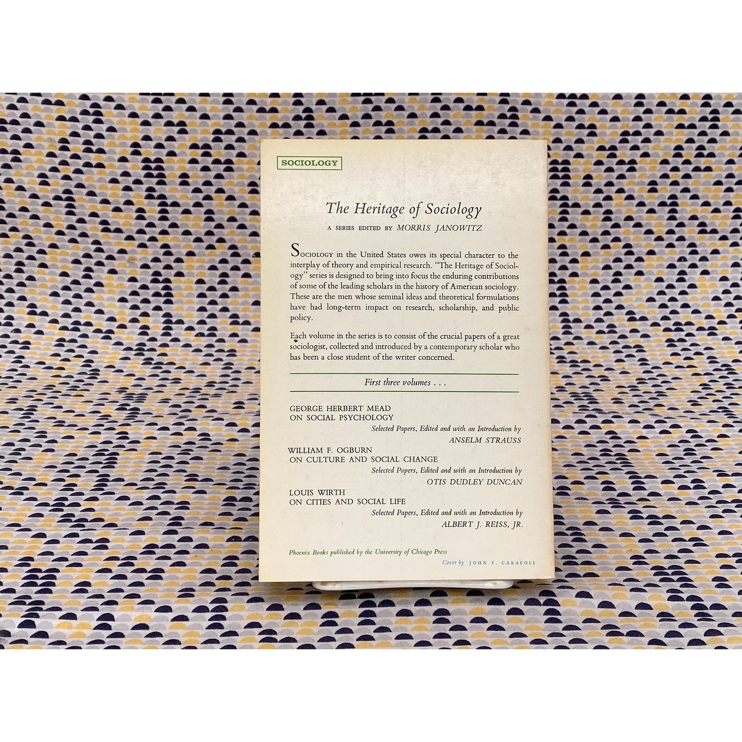 George Herbert Mead On Social Psychology - Anselm Strauss, editor - Vintage Paperback Book - The University of Chicago Press Edition